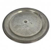 CAKE STAND-CHROME W/ROPE EDGE