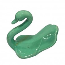 FIGURINE-Teal Porcelain Swan