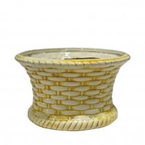 PLANTER-Yellow Woven Ceramic Planter