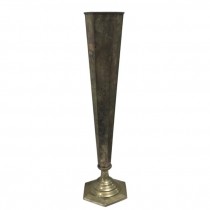 VASE-Large Silver Plated Fluted Hexagon Vase