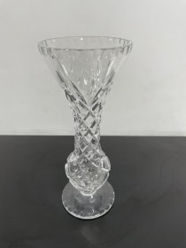 VASE-Cut Glass w/Footed Base