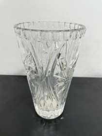VASE-Cut Glass Cone Vase