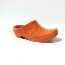 FIGURINE-Orange Ceramic Dutch Shoe