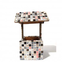 FIGURINE-Wishing Well w/Mosaic Tiles