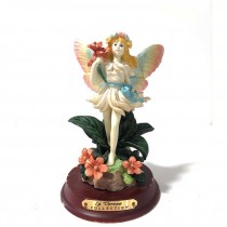 FIGURINE-Fairy on Rock w/Rainbow Colored Wings