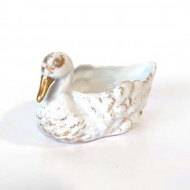 FIGURINE-White Swan w/Gold Details