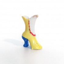 FIGURINE-Yellow/Blue & White Ceramic Boot