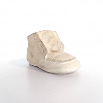 FIGURINE-Off White Ceramic Baby Shoe