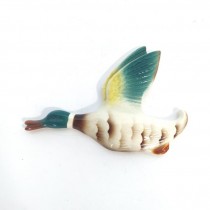 FIGURINE-Vintage Wall Hanging Ceramic Flying Mallard Duck