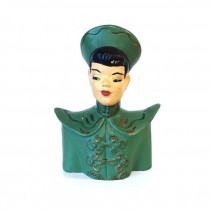 FIGURINE-Asian Man in Green Uniform-Head Figurine