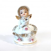 FIGURINE-Vintage Hand Painted Angel Bride