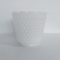 VASE-Scalloped Edge Milk Glass Vase