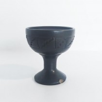 GOBLET-Small Black Decorative Goblet w/Carving