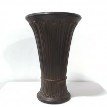 VASE-Glazed Terracotta-Brown Exterior/Terracotta Interior