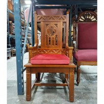 THRONE-Medium Oak Florentine Celebrant Arm Chair
