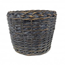 BASKET-Distressed Blue Round Basket