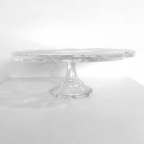 CAKE STAND-Vintage Clear Petal Shaped Thick Glass