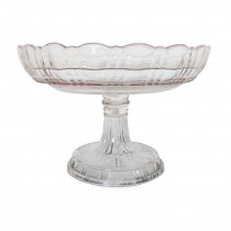 CANDY DISH-Glass Compote w/Scalloped Edge