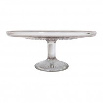 CAKE STAND-Glass w/Floral Inlay