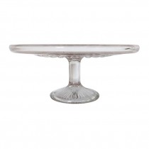 CAKE STAND-Glass w/Floral Inlay