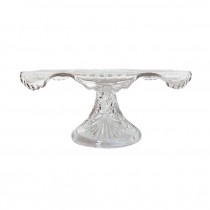 CAKE STAND-Cut Glass Floral Shape w/Dropped Lip
