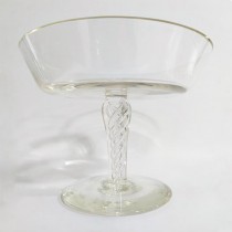 COMPOTE-Glass Compote w/Swirls in Pedestal
