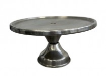 CAKE STAND-Tall Chrome Metal Cake Stand