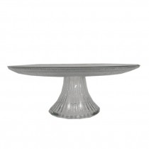 CAKE STAND-Frosted Glass w/Pedestal