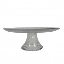 CAKE STAND-Frosted Glass w/Pedestal