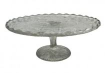 CAKE STAND-Cut Glass Floral Pattern