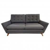 SOFA-MCM Charcoal Grey Sofa W/Tufted Back Cushion