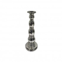 CANDLESTICK HOLDER-Tall Silver-Mercury Glass