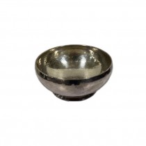 DECORATIVE BOWL-Chrome Bowl on Small Pedestal