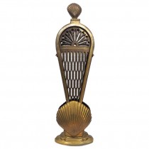 FIREPLACE SCREEN-Vintage Hollywood Regency Folding Brass Shell