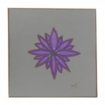 ACRYLIC ON CANVAS-Purple Flower W/Grey Background