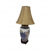 TABLE LAMP-Blue & White Asian Floral