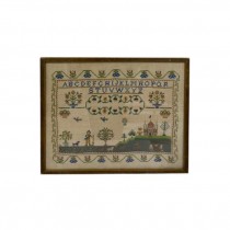 NEEDLEPOINT-Vintage Alaphabet & Landscape Sampler Cross Stitch