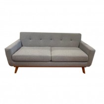 SOFA-MCM Light Gray w/Maple Base