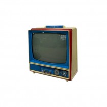 TELEVISION-Vintage GE Red, White & Blue TV w/Handle