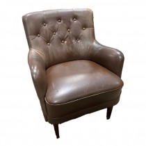 CLUB CHAIR-Vintage Leather Club Chair |Tufted Back| Brown