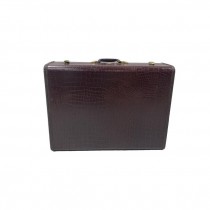 LUGGAGE-Vintage Large Samsonite Faux Croc Hardshell Suitcase