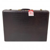 LUGGAGE-Vintage Medium Samsonite Faux Croc Hardshell Suitcase