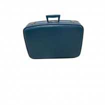 LUGGAGE-Vintage Large Pale Blue w/White Stitching Suitcase