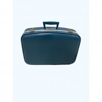 LUGGAGE-Vintage Medium Pale Blue w/White Stitching Suitcase