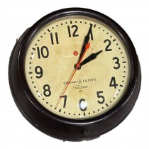 WALL CLOCK-Vintage GE "Telchron" Dark Brown Clock