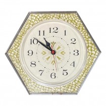 WALL CLOCK-Vintage Octagon Sunbeam w/Faux Green Mosaic Tiles