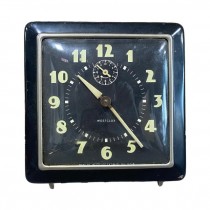 ALARM CLOCK-Vintage Black Square Westclox