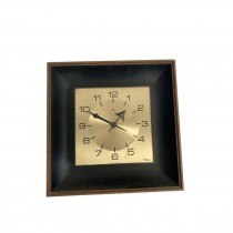 WALL CLOCK-Vintaeg Lux Faux Wood, Brass & Metal Clock