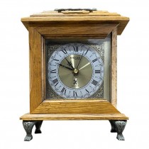 CLOCK-Vintage Kruger Quartz-Wood Frame w/Brass Detail