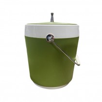 ICE BUCKET-Vintage West Bend Avocado Green w/White Detail Bucket